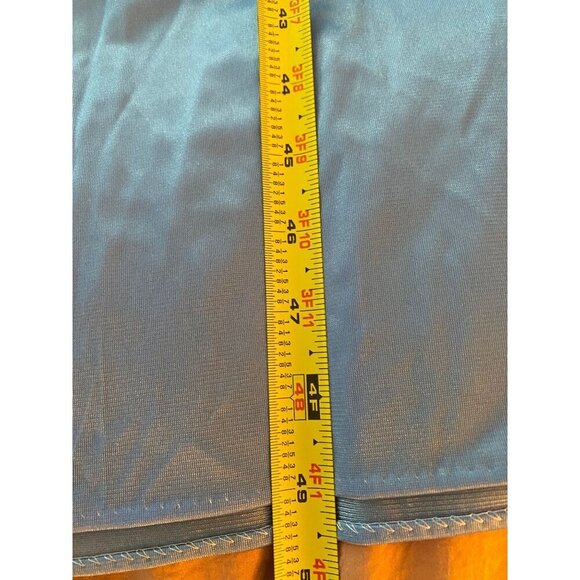 Vintage Summer Nightgown, Blue with Red and Yellow Diagonal Stripes, Size Medium - Picture 7 of 7